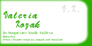 valeria kozak business card