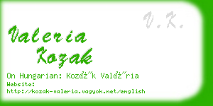 valeria kozak business card
